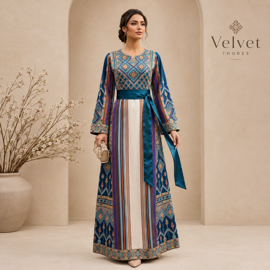 Teal Heritage Stripe Thobe
