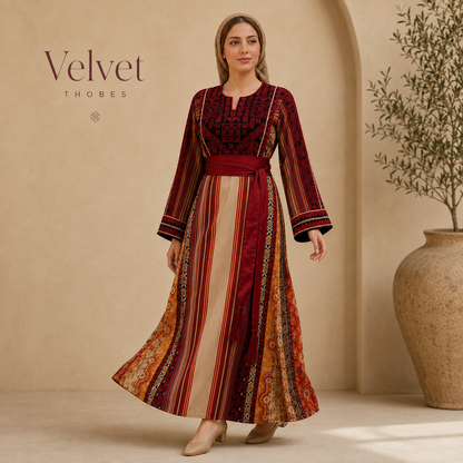 Crimson Heritage Embroidered Thobe